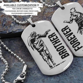 Naruto Dog Tag - Brother Forever - Uzumaki Naruto - Uchiha Sasuke - Naruto Necklace - Engrave Dog Tag