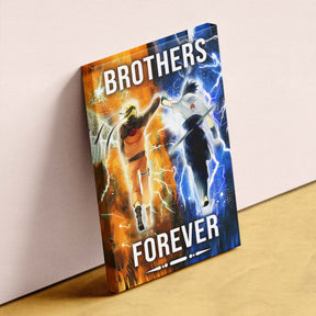 Naruto Wall Art - Naruto Poster - Naruto Canvas - Brothers Forever - Uzumaki Naruto - Uchiha Sasuke - NA003 - Vertical Poster - Vertical Canvas