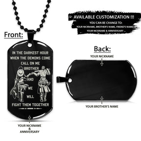 One Piece Dog Tag - Call On Me Brother - Monkey D. Luffy - Roronoa Zoro - One Piece Necklace - Engrave Dog Tag