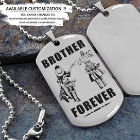 One Piece Dog Tag - Brother Forever - Monkey D. Luffy - Roronoa Zoro - One Piece Necklace - Engrave Dog Tag