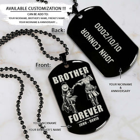 One Piece Dog Tag - Brother Forever - Monkey D. Luffy - Roronoa Zoro - One Piece Necklace - Engrave Dog Tag