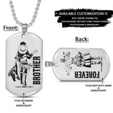 One Piece Dog Tag - Brother Forever - Monkey D. Luffy - Roronoa Zoro - One Piece Necklace - Engrave Dog Tag