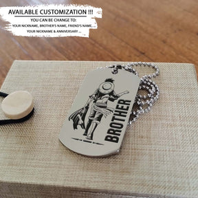 One Piece Dog Tag - Brother Forever - Monkey D. Luffy - Roronoa Zoro - One Piece Necklace - Engrave Dog Tag