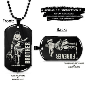 One Piece Dog Tag - Brother Forever - Monkey D. Luffy - Roronoa Zoro - One Piece Necklace - Engrave Dog Tag