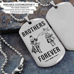 One Piece Dog Tag - Brothers Forever - Monkey D. Luffy - Roronoa Zoro - One Piece Necklace - Engrave Dog Tag