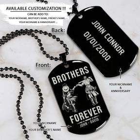 One Piece Dog Tag - Brothers Forever - Monkey D. Luffy - Roronoa Zoro - One Piece Necklace - Engrave Dog Tag