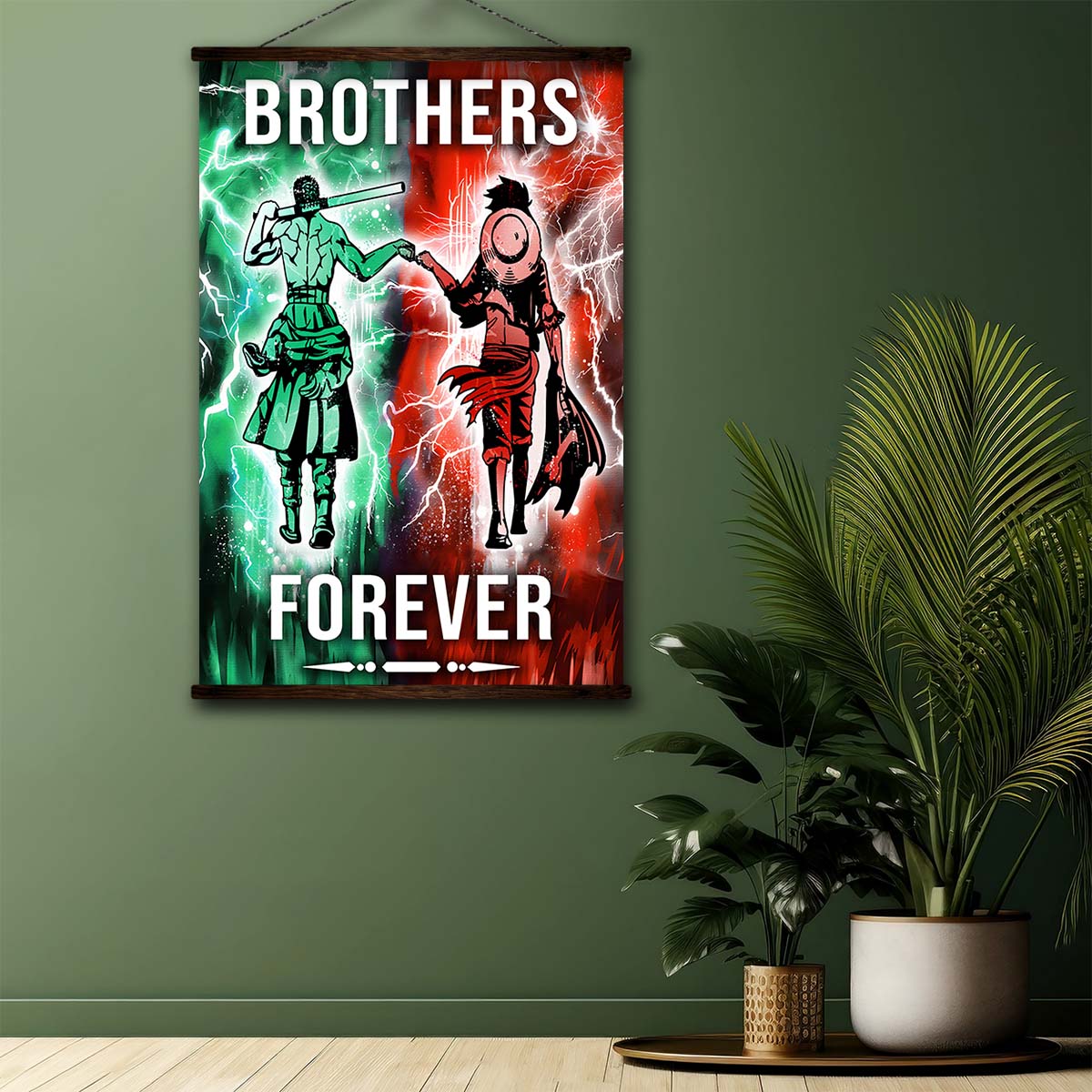 One Piece Wall Art - One Piece Poster - One Piece Canvas - Brothers Forever - OP003 - Monkey D. Luffy - Roronoa Zoro - Vertical Poster - Vertical Canvas