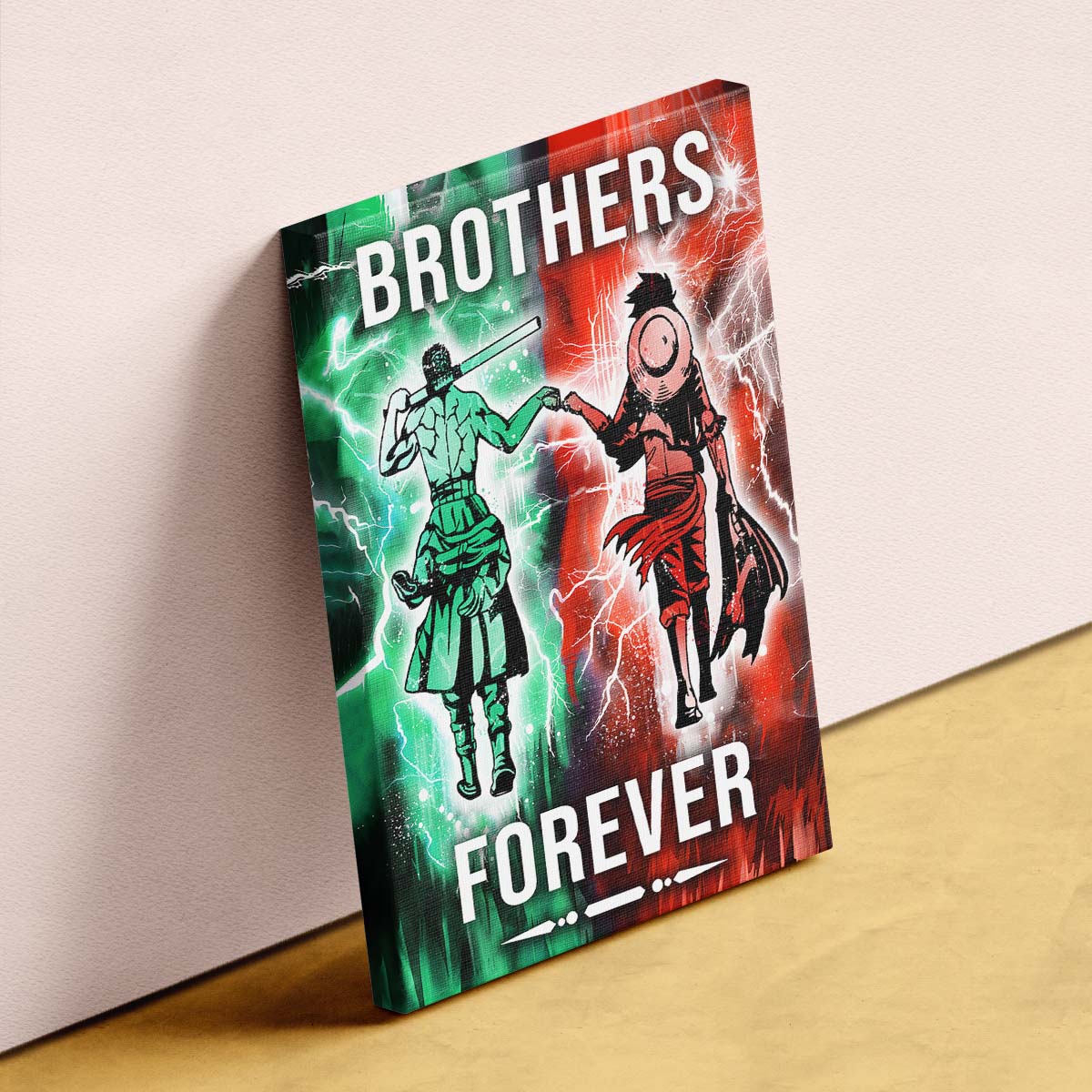 One Piece Wall Art - One Piece Poster - One Piece Canvas - Brothers Forever - OP003 - Monkey D. Luffy - Roronoa Zoro - Vertical Poster - Vertical Canvas