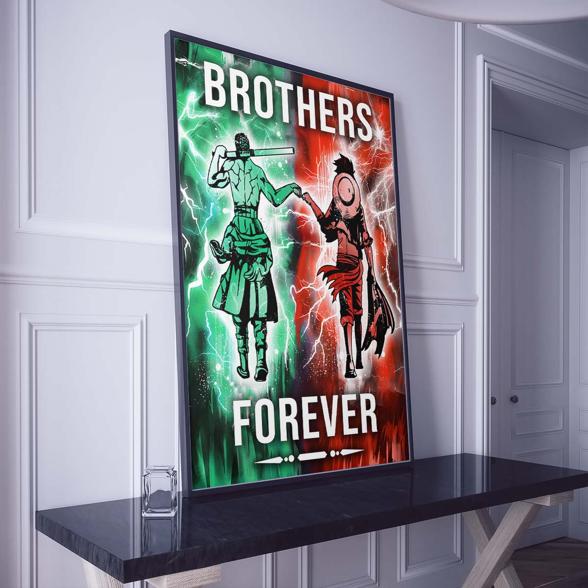 One Piece Wall Art - One Piece Poster - One Piece Canvas - Brothers Forever - OP003 - Monkey D. Luffy - Roronoa Zoro - Vertical Poster - Vertical Canvas