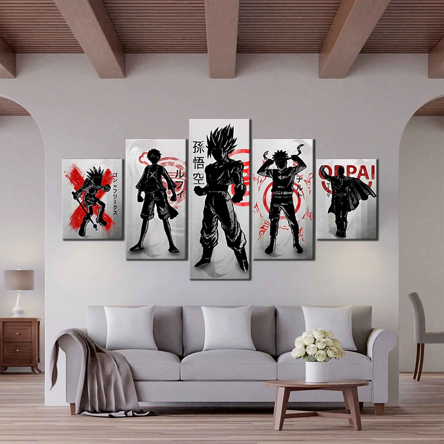 Dragon Ball - 5 Pieces Wall Art - Luffy - Goku - Naruto - Dragon Ball Poster - Dragon Ball Canvas