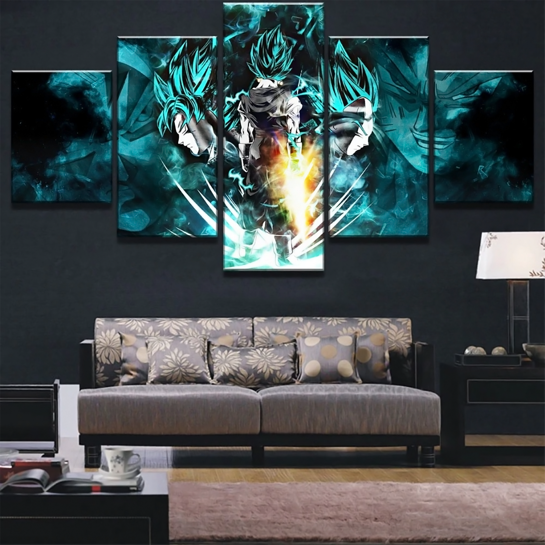 Dragon Ball - 5 Pieces Wall Art - Goku - Vegeta - Vegeto - Super Saiyan Blue - Dragon Ball Poster - Dragon Ball Canvas