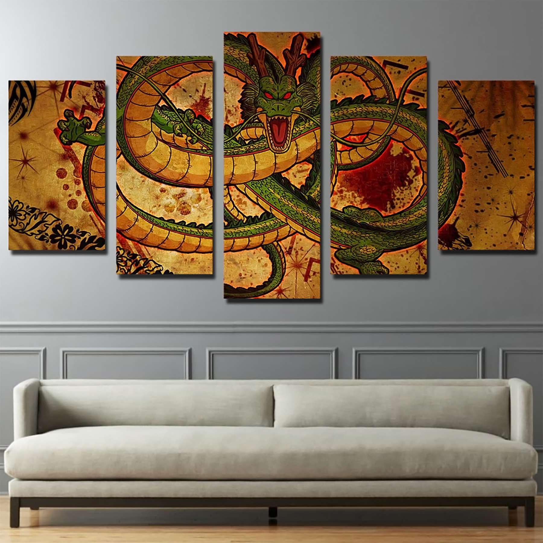 Dragon Ball - 5 Pieces Wall Art - Shenlong - Dragon Ball Poster - Dragon Ball Canvas