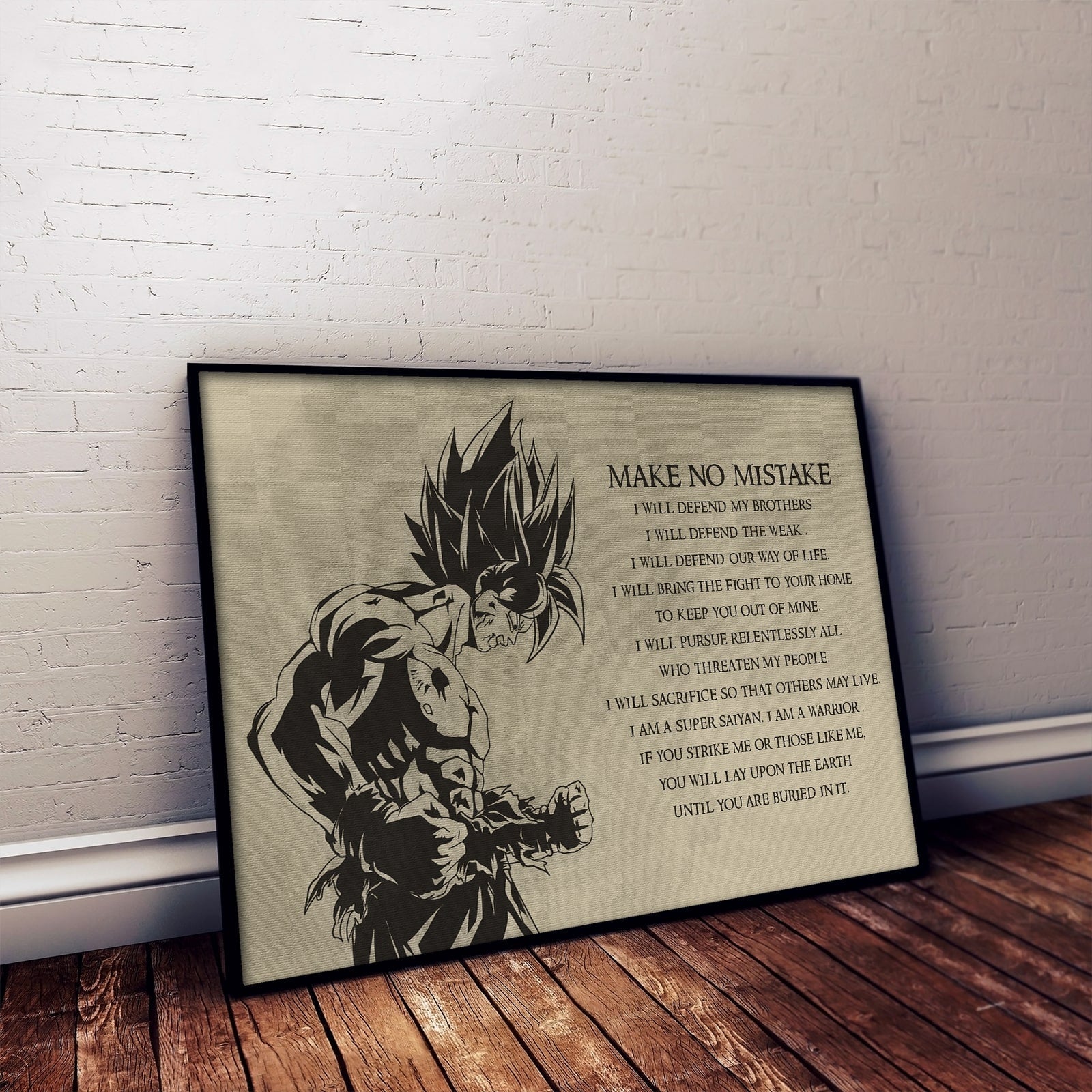 DR027 - Make No Mistake - Goku - English - Horizontal Poster - Horizontal Canvas - Dragon Ball Poster