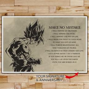 DR027 - Make No Mistake - Goku - English - Horizontal Poster - Horizontal Canvas - Dragon Ball Poster