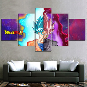 Dragon Ball - 5 Pieces Wall Art - Goku - Black Goku - Super Saiyan Blue - Super Saiyan Rose - Dragon Ball Poster - Dragon Ball Canvas