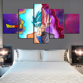 Dragon Ball - 5 Pieces Wall Art - Goku - Black Goku - Super Saiyan Blue - Super Saiyan Rose - Dragon Ball Poster - Dragon Ball Canvas