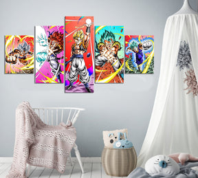 Dragon Ball - 5 Pieces Wall Art - Goku - Vegeta - Vegeto - Super Saiyan Blue - Mastered Ultra Instinct - Dragon Ball Poster - Dragon Ball Canvas