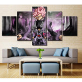 Dragon Ball - 5 Pieces Wall Art - Black Goku - Super Saiyan Rose - Dragon Ball Poster - Dragon Ball Canvas