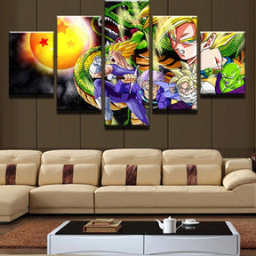 Dragon Ball - 5 Pieces Wall Art - Goku - Vegeta - Gohan - Trunks - Piccolo - Shenlong - Dragon Ball Poster - Dragon Ball Canvas