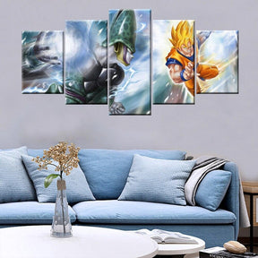 Dragon Ball - 5 Pieces Wall Art - Goku Vs Cell - Super Saiyan - Dragon Ball Poster - Dragon Ball Canvas